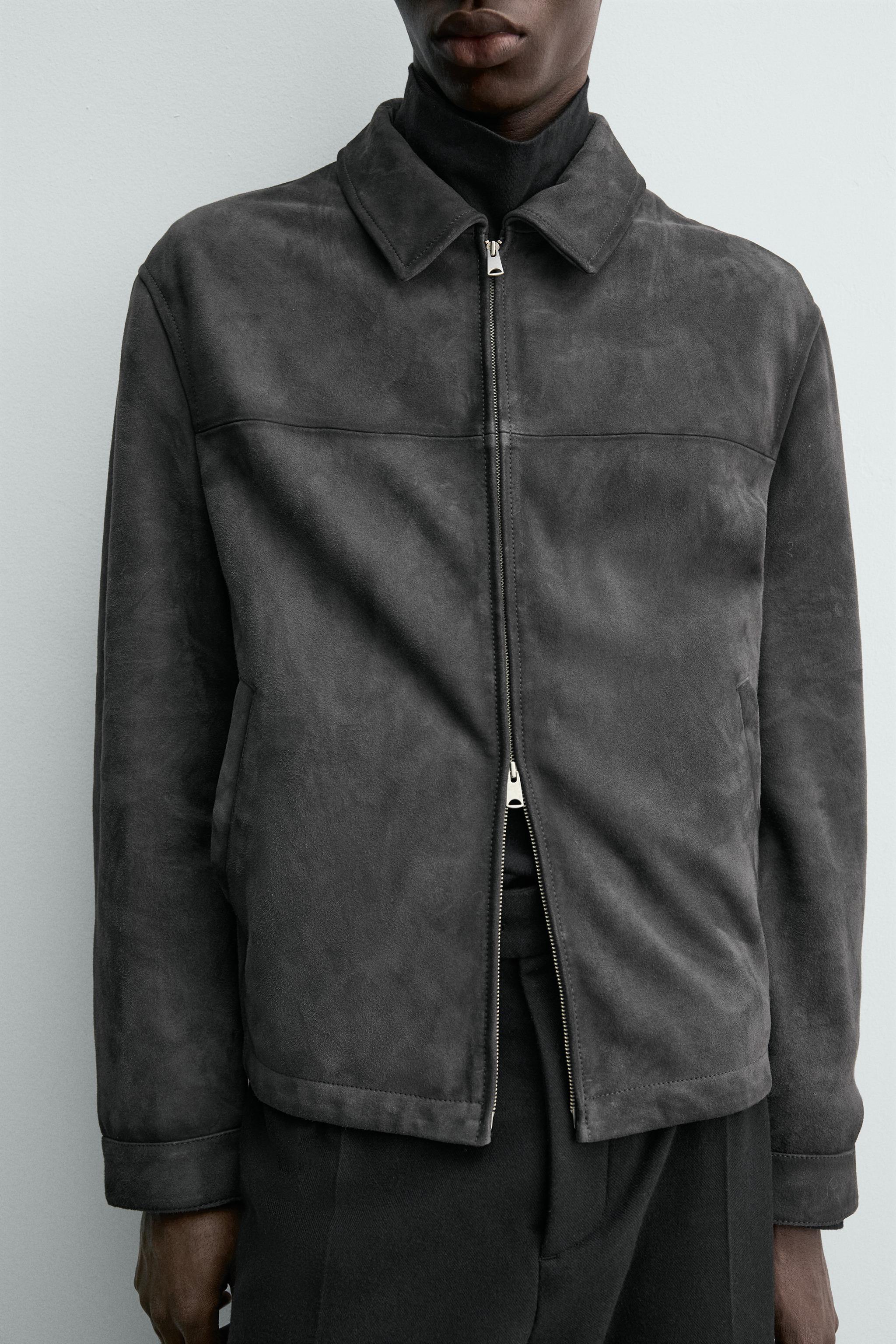 REGULAR FIT SUEDE LEATHER JACKET